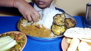 Today&#39;s menu - daal cgawal, mix bhaji, cucumber, papad😋