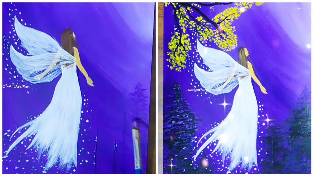 How to Paint Beautiful Fairy 🧚‍♀️ Step by Step Tutorial | Easy Painting ...