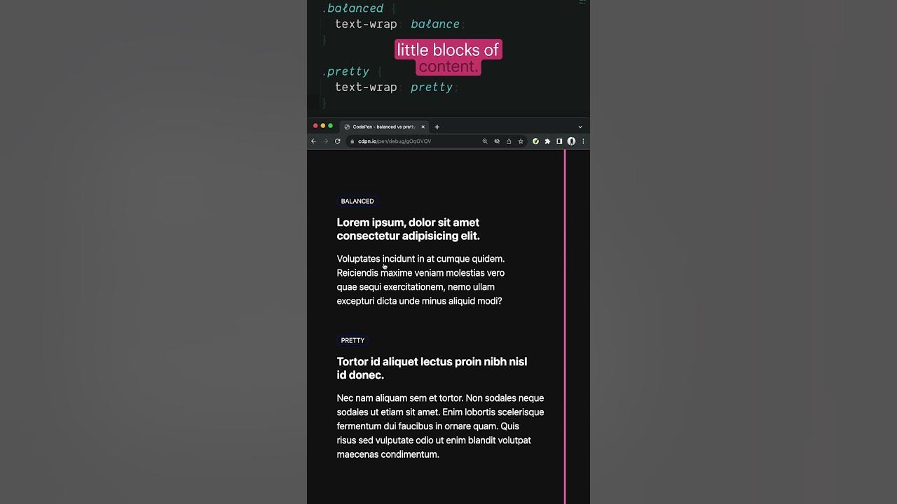 text-wrap: balance & pretty #CSSWrapped2023