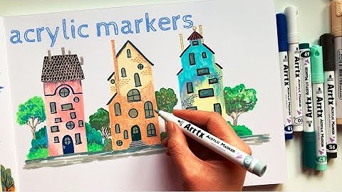 Quirky houses illustration - ARRTX acrylic markers
