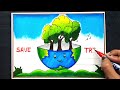 World Environment Day Drawing |Save Earth poster Drawing |Lifestyle for Environment poster drawing