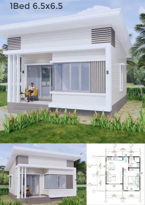 Small House Plan 21x21 Feet Tiny House 6.5x6.5 Meter 1 Bed 1 Bath Shed Roof Reel