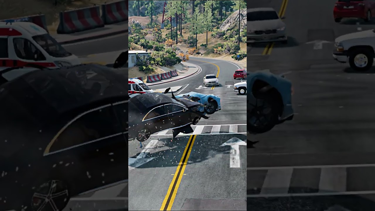 Realistic Highway Car Crashes 