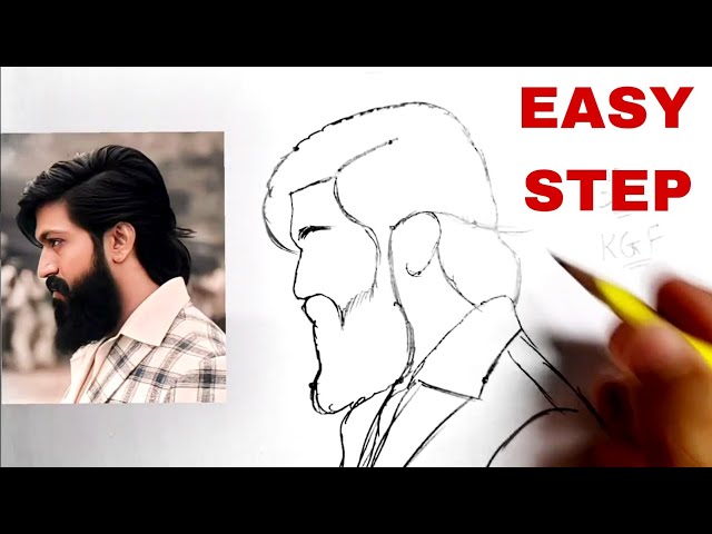 How to draw KGF chapters 2 yash step by step | Outline | Kgf 2 Yash pencil  sketch | kgf drawing - YouTube