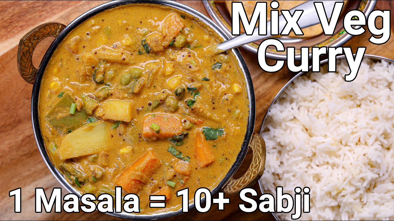 ⁣1 Masala 10 Plus Veg Sabji Curry | South Indian Mix Vegetable Curry with Special Coconut Masala