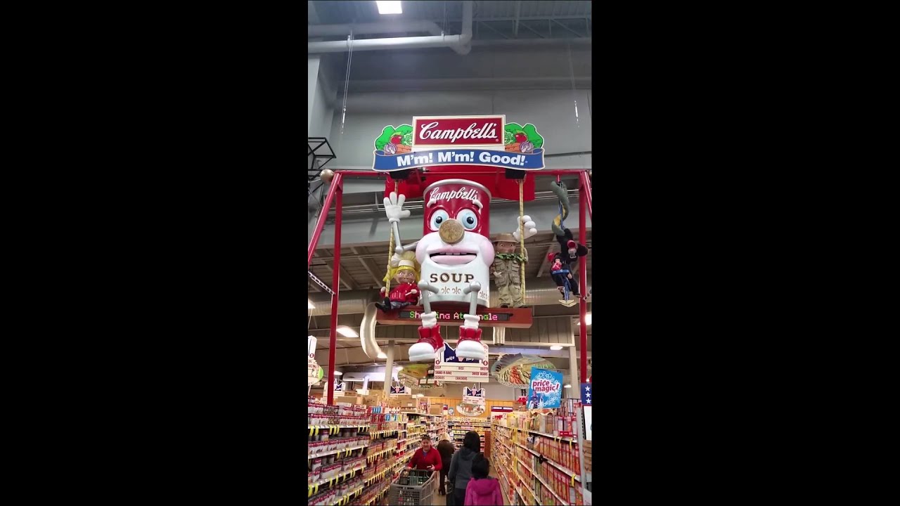 Huge Campbell's soup swing at Jungle Jim's YouTube