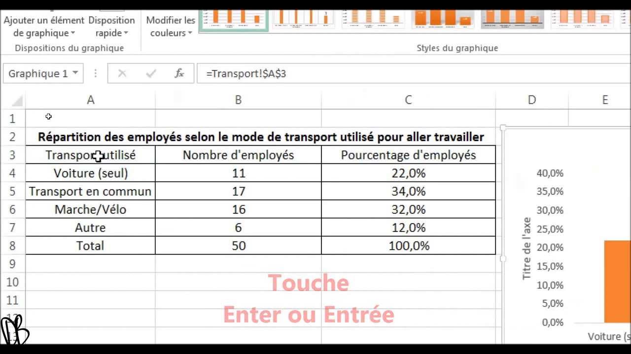 Diagramme à bandes verticales avec Excel 2013 - YouTube