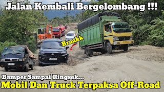 Jalan Kembali Bergelombang || Hingga Bemper Mobil Ringsek Dan Truck Offroad Di Batu Jomba