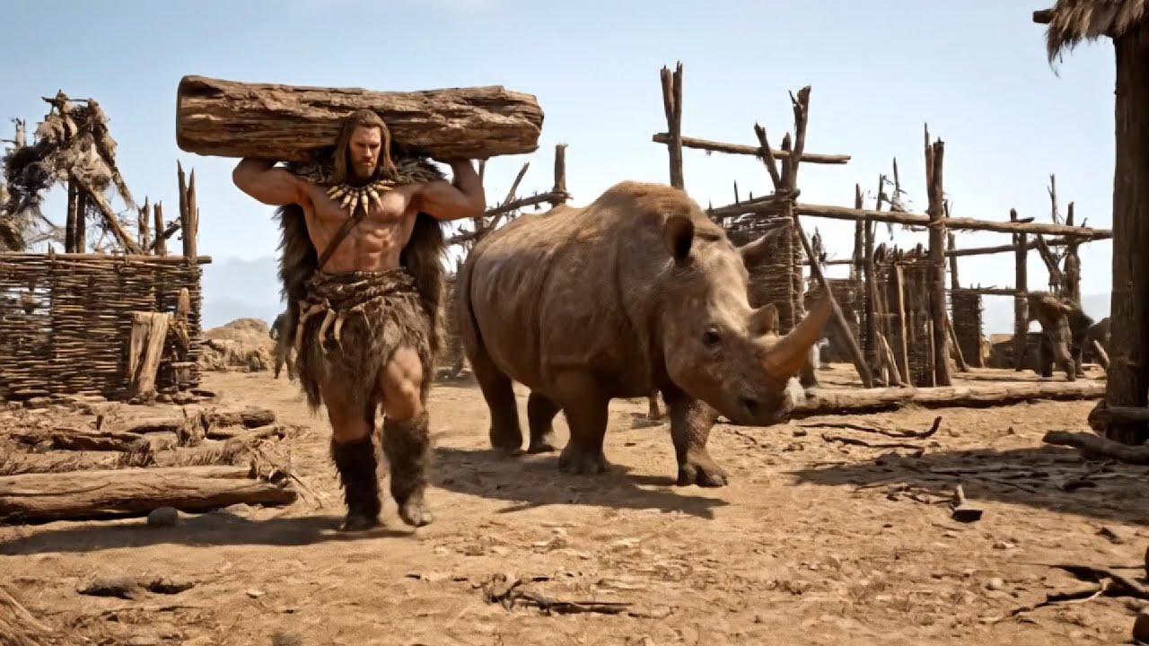 Building A Log Cabin From Scratch & Hot Stone Cooking (Prehistoric Survival)