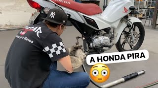 TIVE QUE CORTAR O CHASSI DA HONET 110 PRA COLOCAR A SUSPENSÃO MONOSHOCK 🤯