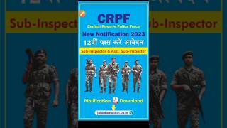 Crpf Sub Inspector U0026 Assistant Sub Inspector New Recruitment 2023