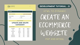 Update and Delete Category || Create an Ecommerce Website using PHP MYSQL and AJAX