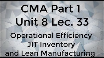 CMA Part 1 Unit 8 Lec.  33 JIT Inventory and Lean Manufacturing