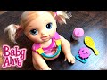 New crawling baby alive go byebye blonde doll opening and feeding