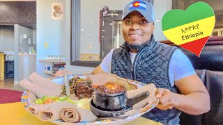 ETHIOPIAN FOOD: Tanzanian Trying Huge Doro Wat and Injera Platter + 🇪🇹  Coffee For the First Time