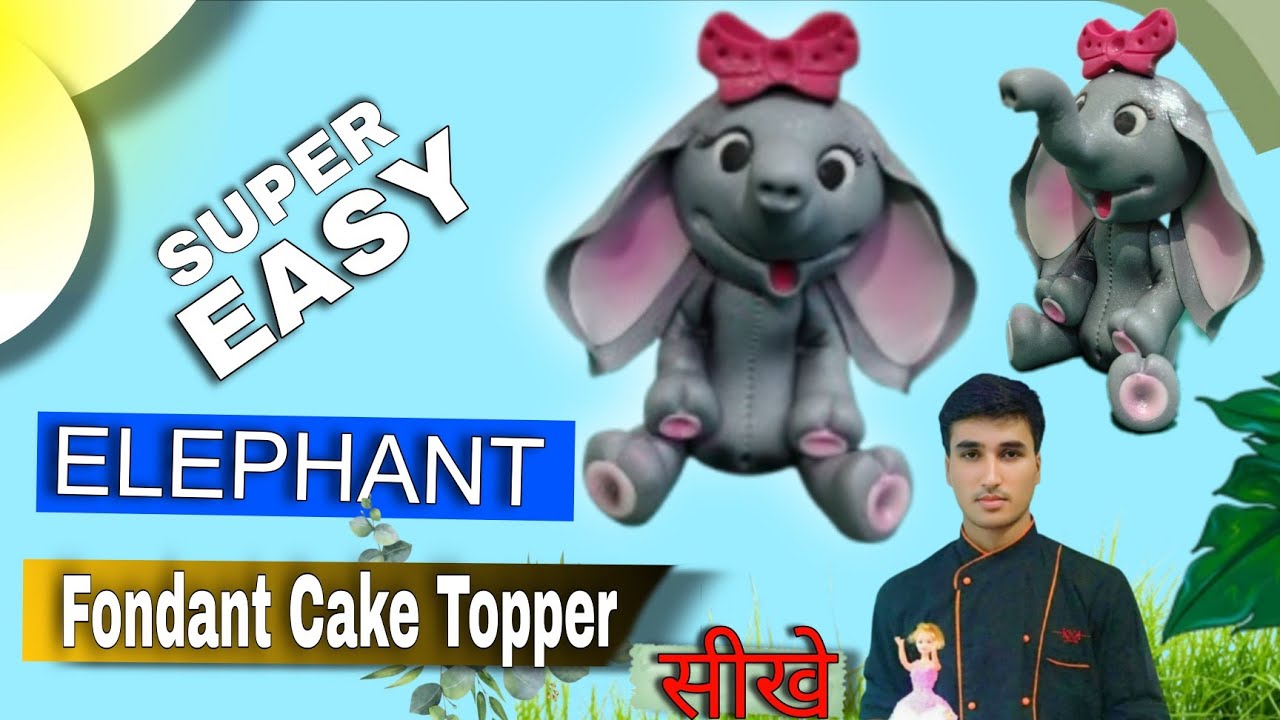 How to make ELEPHANT fondant Cake topper || Easy idea ||