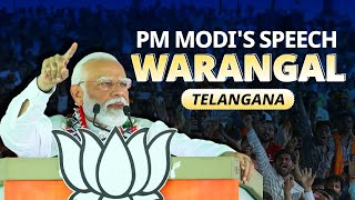 Pm Modi Addresses A Public Meeting In Warangal Telangana