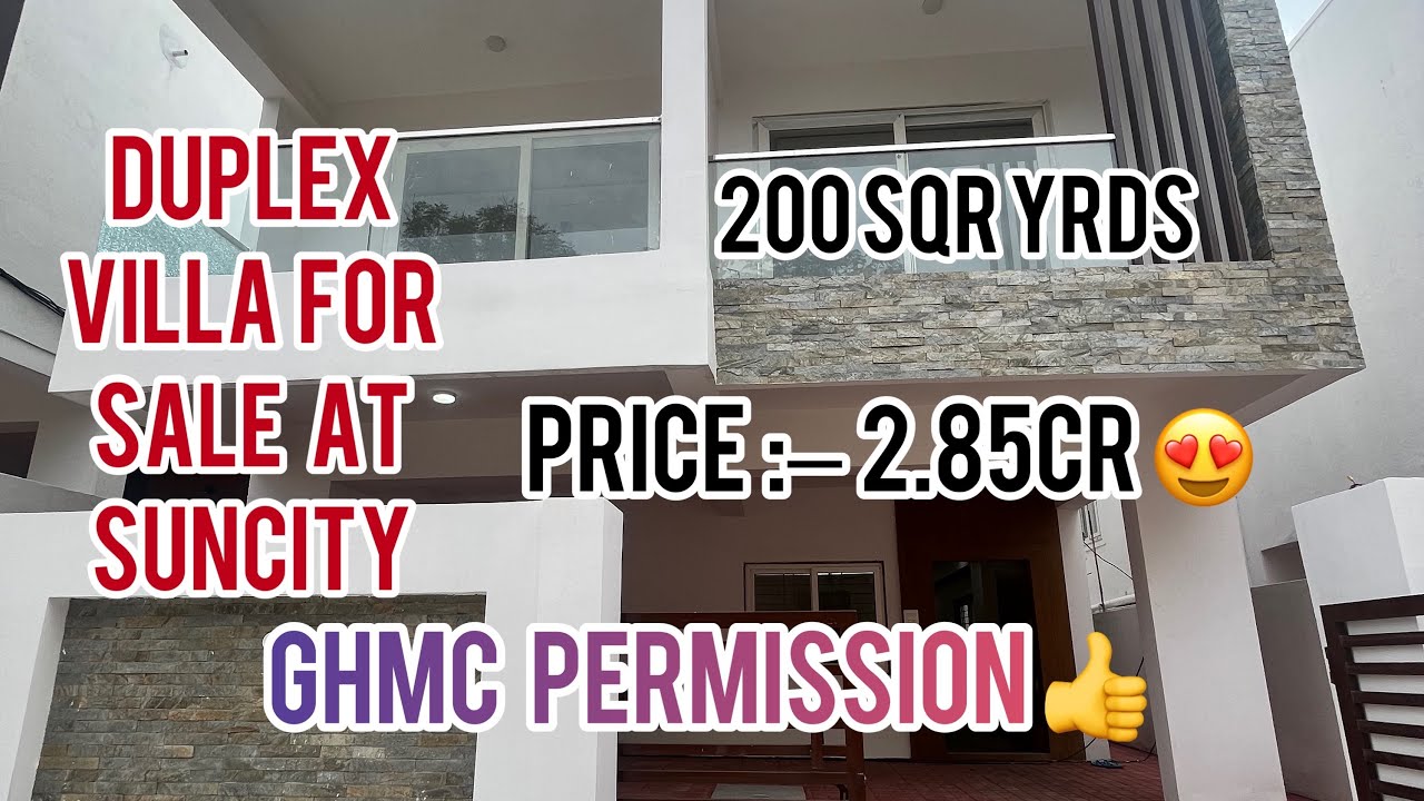 Duplex villa for sale at suncity hyderabad (code64)8317535864