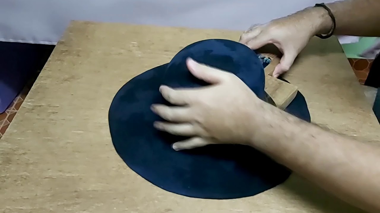 hat brim with DIY brim cutter 