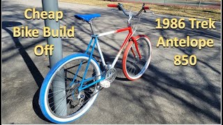 Cheap Bike Build Off  Bike Build for less than $150  1986 Trek Antelope 850 #cheapbikebuildoff