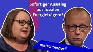 Ricarda Lang (B'90/Die Grünen) und Friedrich Merz (CDU) im Gespräch | maischberger