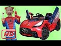 Outdoor playground for kids with flying car by lor boong candy song for kids  bim cat 