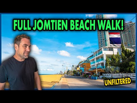 ULTIMATE Jomtien Beach Walking Tour 2025 | Full Beach Experience from North to South End