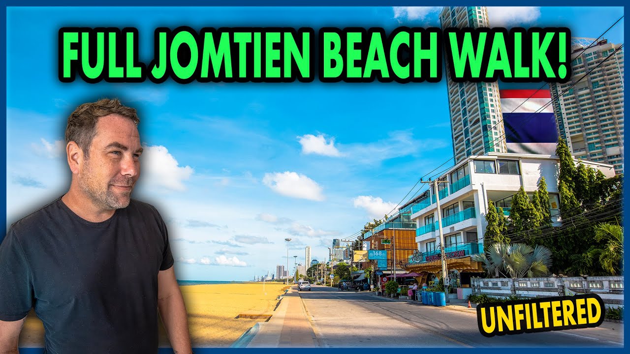 ULTIMATE Пеший тур по пляжу Джомтьен в Паттайе 2025 | Полный обзор пляжа от севера до юга