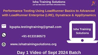 Performance Testing using LoadRunner Day 1.pls WhatsApp or call on +91-9133190573 to enroll.