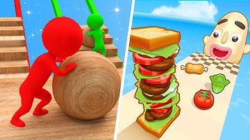 Snow Race 3D Vs Sandwich Runner - All Level Gameplay Android,iOS - NEW BIG APK UPDATE