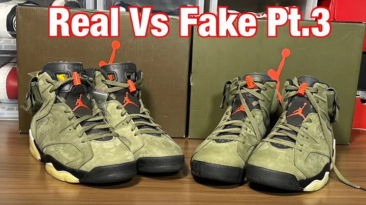 Air Jordan 6 x Travis Scott Olive Real Vs Fake Pt. 3