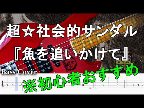 ※ベース初心者おすすめ！【TAB譜付ベース】超☆社会的サンダル『魚を追いかけて』【弾いてみた・ベースカバー】BassCover
