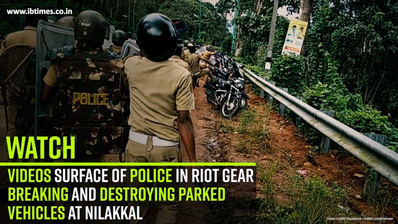 Watch: Videos surface of police in riot gear breaking and destroying parked vehicles at Nilakkal