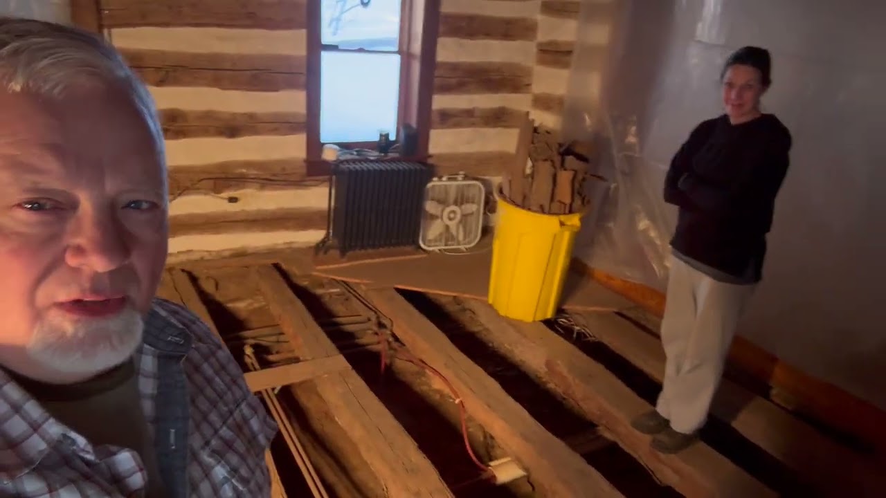 Exposing 200-Year-Old Log Cabin Floor Beams