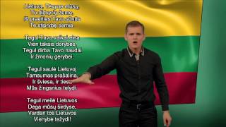 Video thumbnail of "Lietuvos himnas ,,Tautiška giesmė" lietuvių gestų kalba"