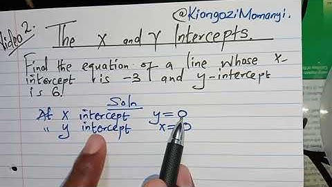 X and Y INTERCEPTS-LINEAR EQUATIONS...FORM 2 VIDEO 2
