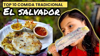 LAS 10 COMIDAS TRADICIONALES MAS DELICIOSAS de EL SALVADOR 🇸🇻🤩 PROBANDO CALLEJERA! ES CARA!😲