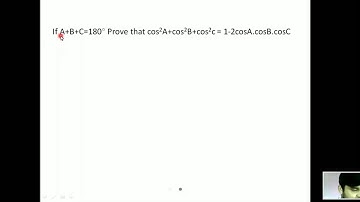 If A+B+C=180 degree. Show that cos^2A+cos^2B+cos^2C=1-2cosA.cosB.cosC