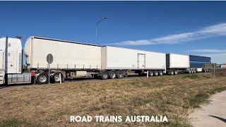 Road Trains-World's Biggest Trucks in Action at Intersection-Outback Australia-Iconic Longest Trucks