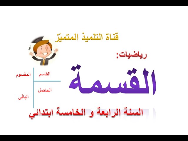 رياضيات: تعلم القسمة بكل سهولة (القسمة الاقليدية + التقسيم المتساوي) للسنة الرابعة و الخامسة ابتدائي
