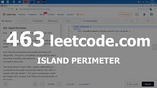 LeetCode 463: Island Perimeter Solution in C++