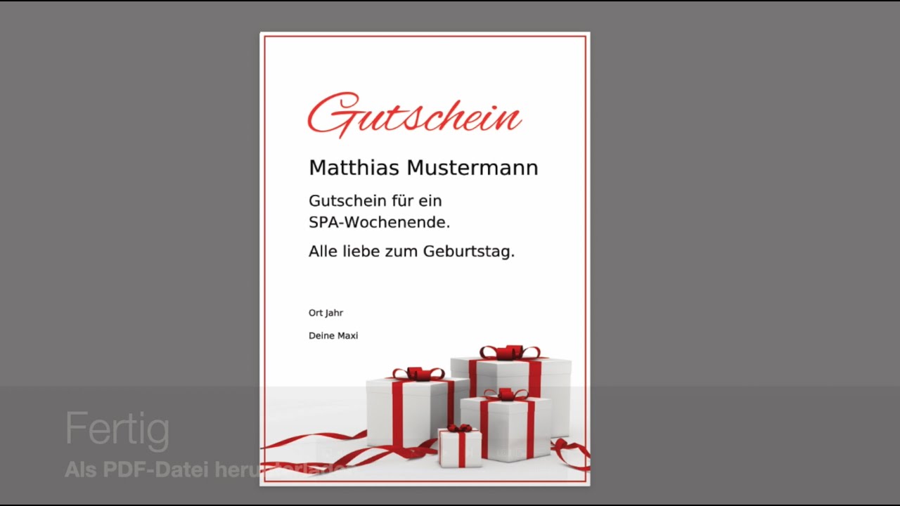 Gutschein in 3 Minuten – Einfach online gestalten!