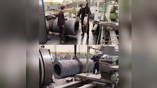 DIAMETER 900X600 LENGTH 2400 SLEEVE. WE CONNECT TO THE LATHE#youtube#hydraulic#keşfet#hydraulicpress