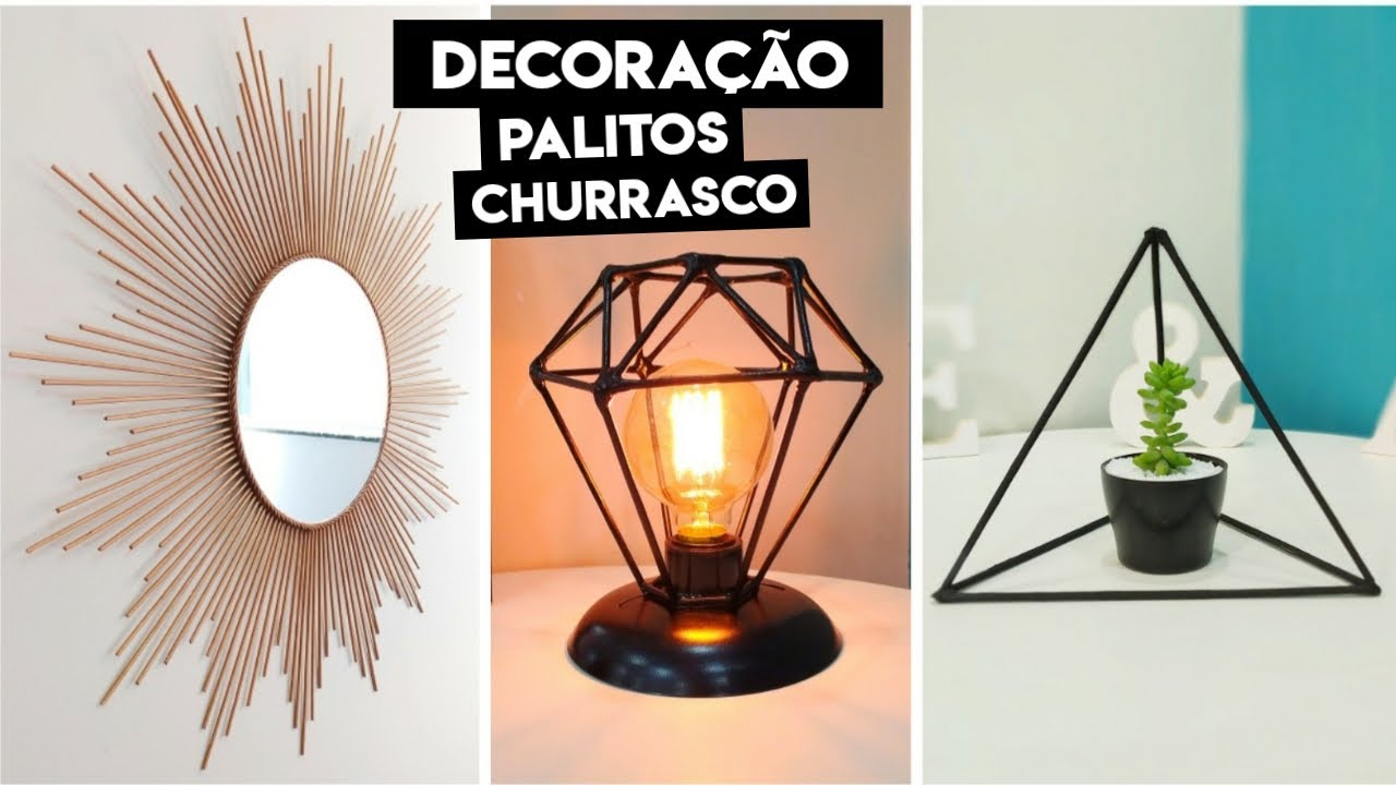 Decoração com PALITOS DE CHURRASCO - DIY DECORAÇÃO - ARTESANATO - FAÇA VOCÊ MESMO