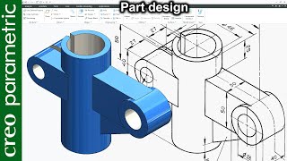 Creo part modeling tutorial | Machine part-08 in Creo Parametric