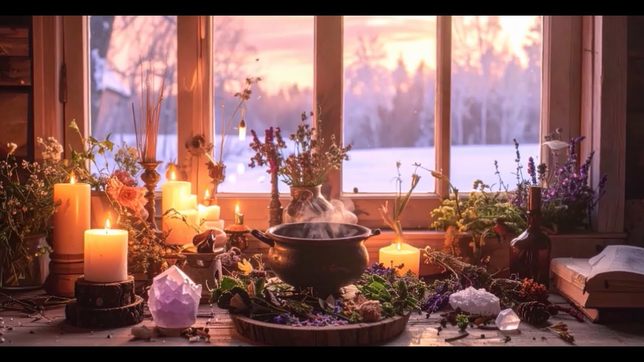 Imbolc Altar Ambiance 🔥🌿❄️