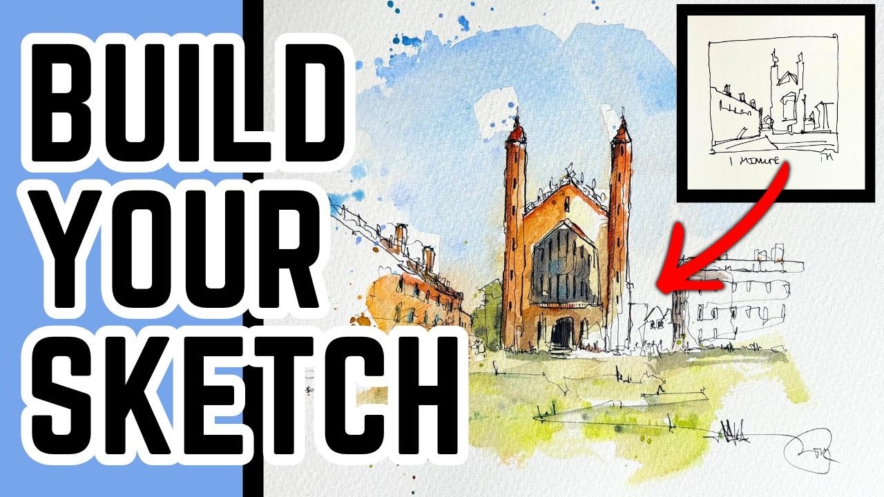 Urban sketch tutorial - from thumbnails to finished sketch