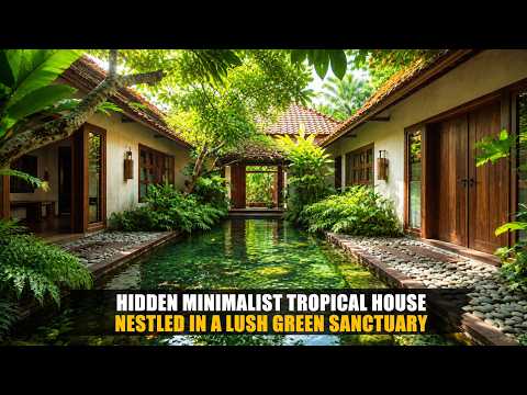 Hidden Minimalist Tropical House in a Lush Green Sanctuary