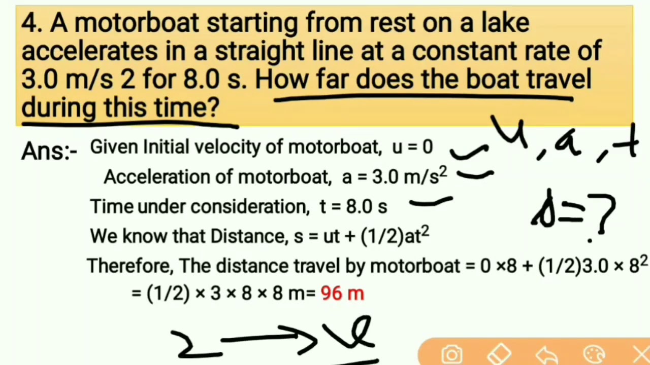 motorboat starting from rest