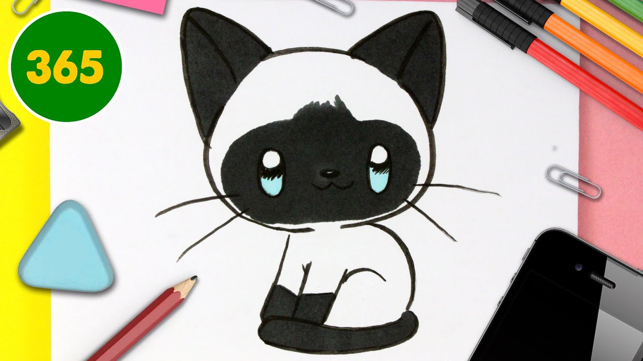 Comment Dessiner Un Bebe Chaton Siames Kawaii Chat Kawaii Dessins Kawaii Faciles Youtube